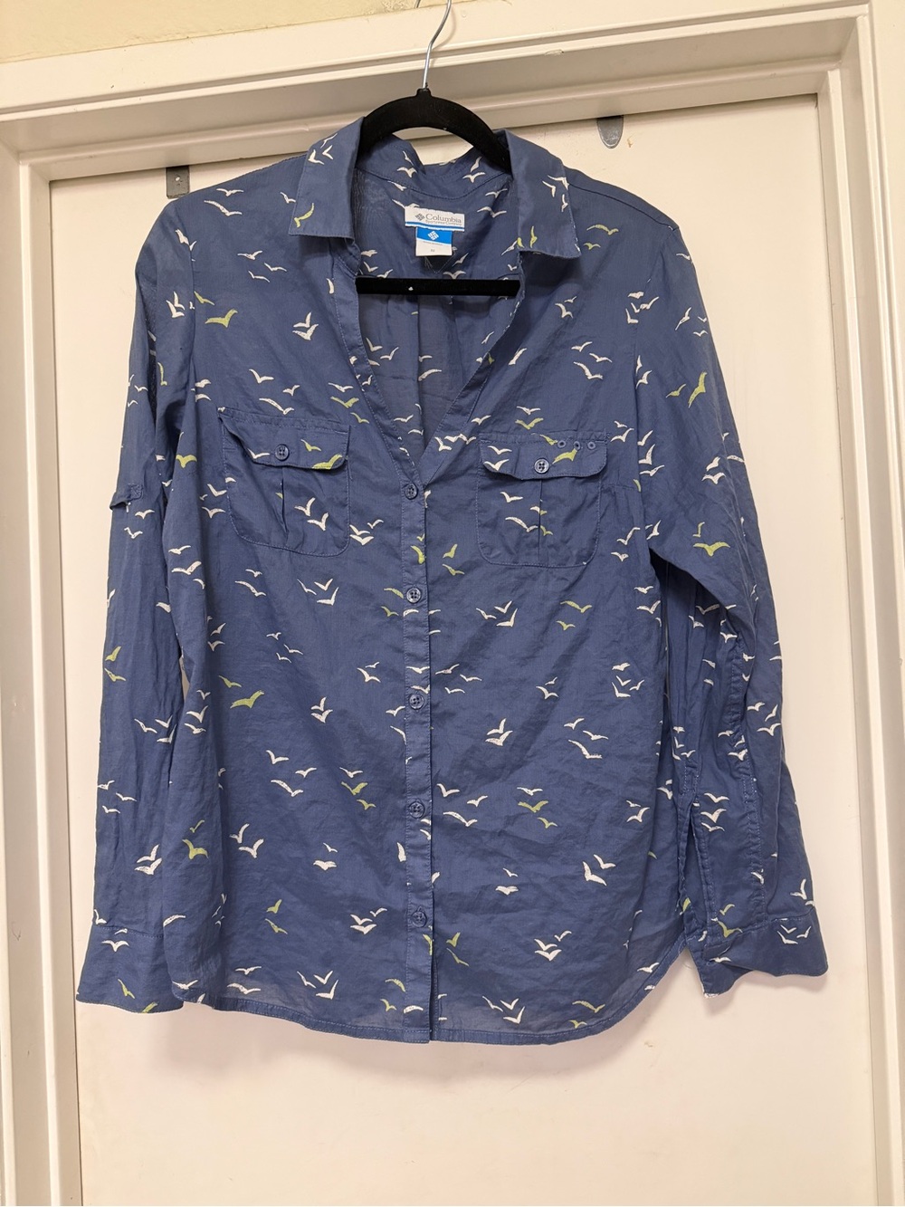Columbia Performance Fishing Gear (PFG) Birds Button Down Shirt blue - size M
